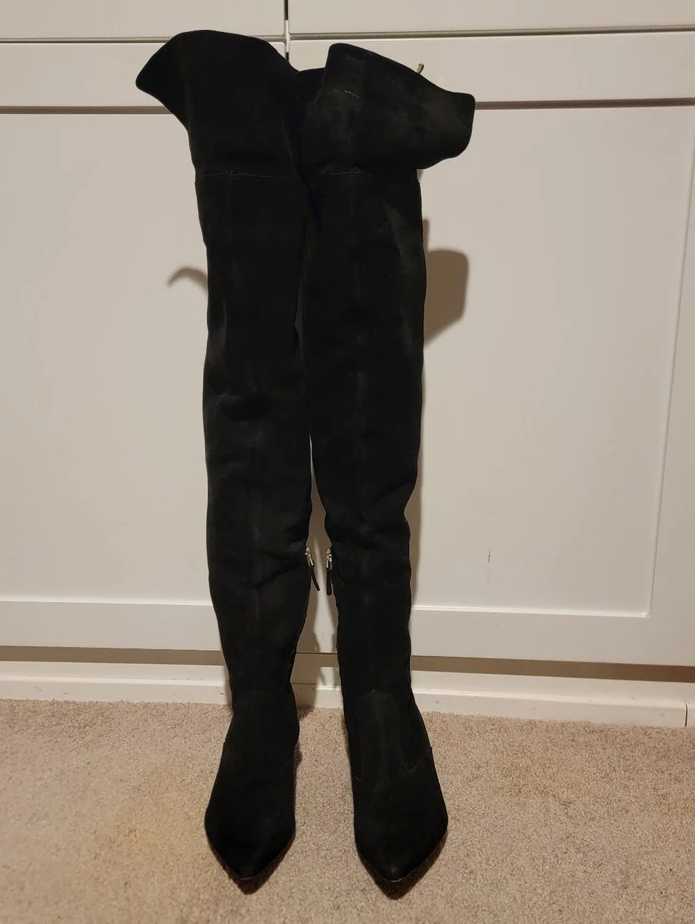 Tory Burch Elizabeth Black Suede Over The Knee Boots Size 7